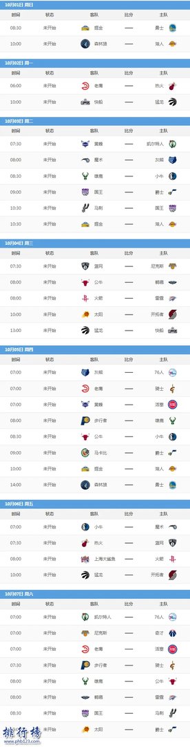 2017-2018NBA季前赛什么时候开始,2018NBA季前赛赛程