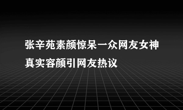 张辛苑素颜惊呆一众网友女神真实容颜引网友热议