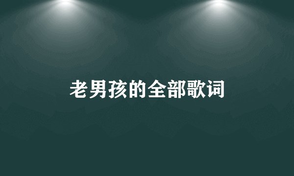 老男孩的全部歌词