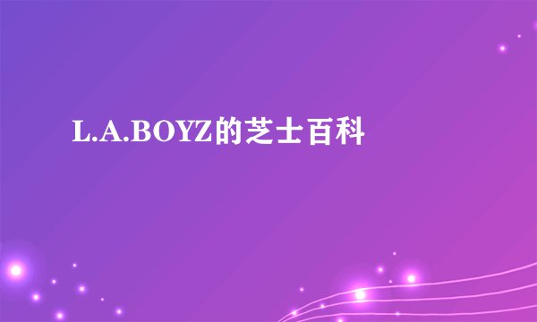 L.A.BOYZ的芝士百科