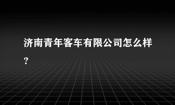 济南青年客车有限公司怎么样？