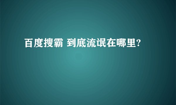 百度搜霸 到底流氓在哪里?
