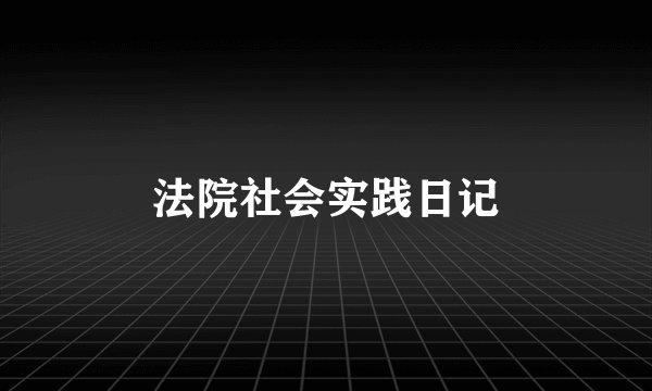 法院社会实践日记