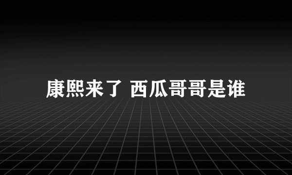 康熙来了 西瓜哥哥是谁