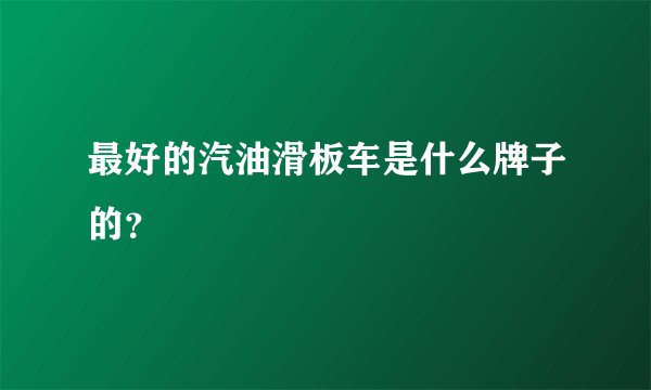 最好的汽油滑板车是什么牌子的？