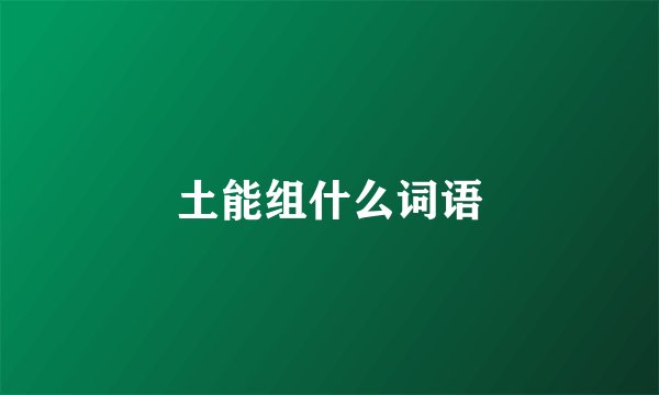 土能组什么词语