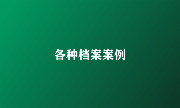 各种档案案例