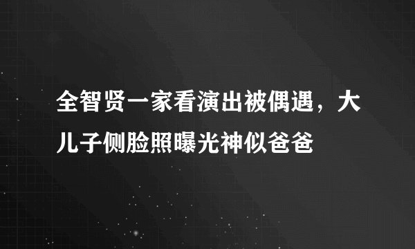 全智贤一家看演出被偶遇，大儿子侧脸照曝光神似爸爸