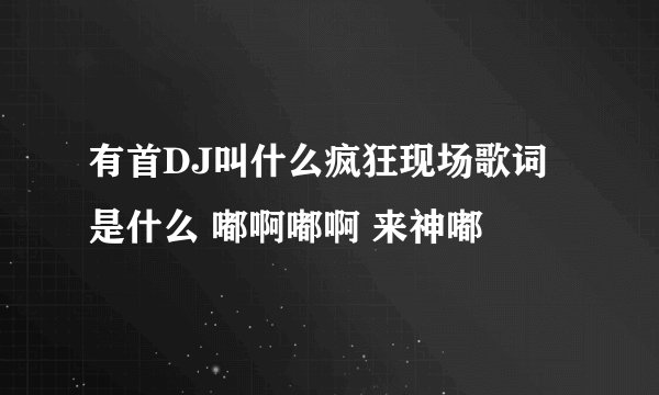 有首DJ叫什么疯狂现场歌词是什么 嘟啊嘟啊 来神嘟