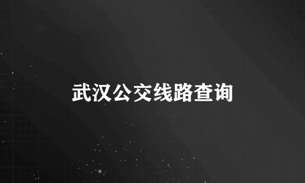 武汉公交线路查询