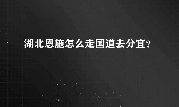 湖北恩施怎么走国道去分宜？
