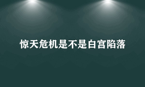 惊天危机是不是白宫陷落