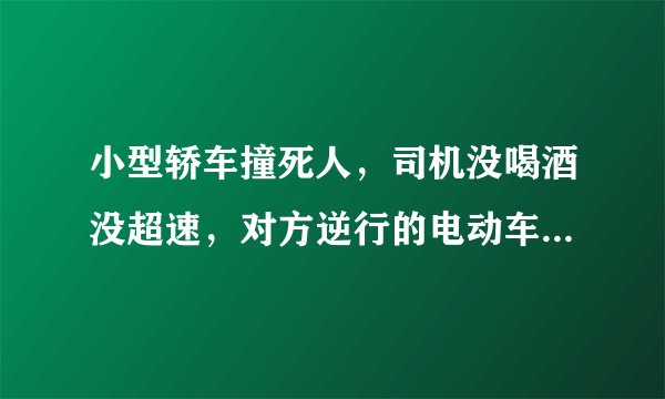 小型轿车撞死人，司机没喝酒没超速，对方逆行的电动车应该负多大责任？