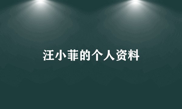 汪小菲的个人资料