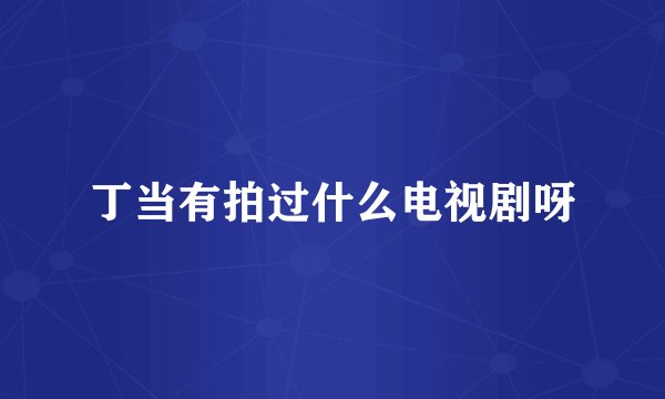 丁当有拍过什么电视剧呀