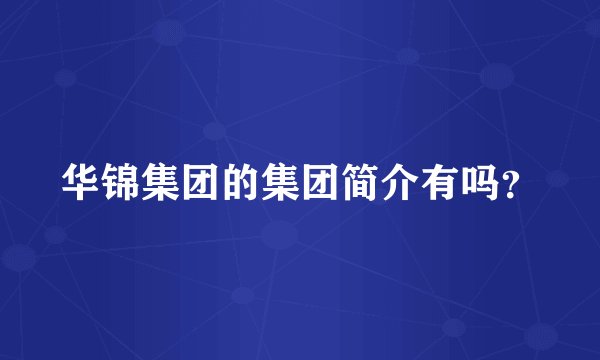 华锦集团的集团简介有吗？