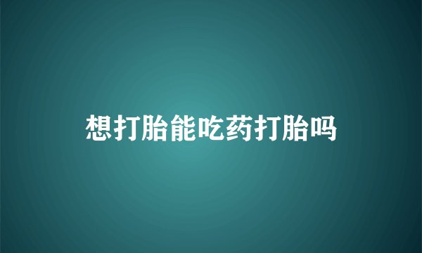 想打胎能吃药打胎吗