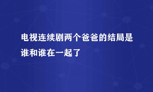 电视连续剧两个爸爸的结局是谁和谁在一起了