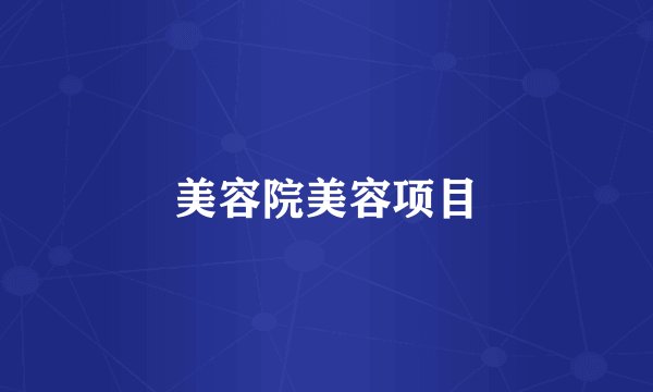 美容院美容项目
