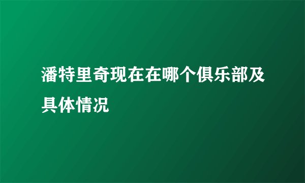 潘特里奇现在在哪个俱乐部及具体情况