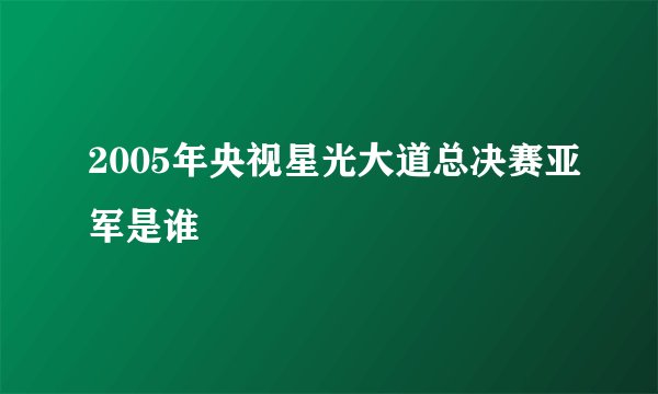 2005年央视星光大道总决赛亚军是谁