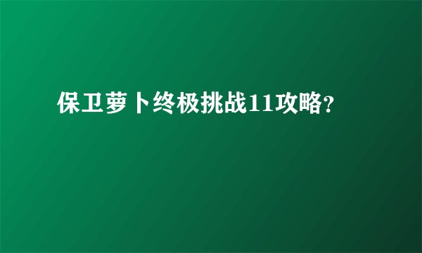 保卫萝卜终极挑战11攻略?