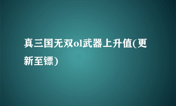 真三国无双ol武器上升值(更新至镖)