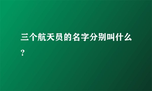 三个航天员的名字分别叫什么？