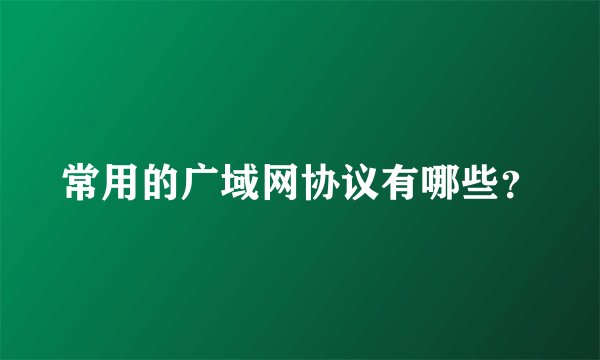常用的广域网协议有哪些？