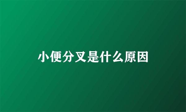 小便分叉是什么原因