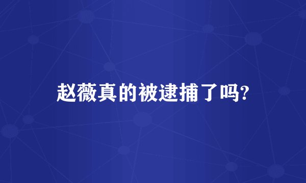 赵薇真的被逮捕了吗?