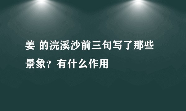 姜 的浣溪沙前三句写了那些景象？有什么作用