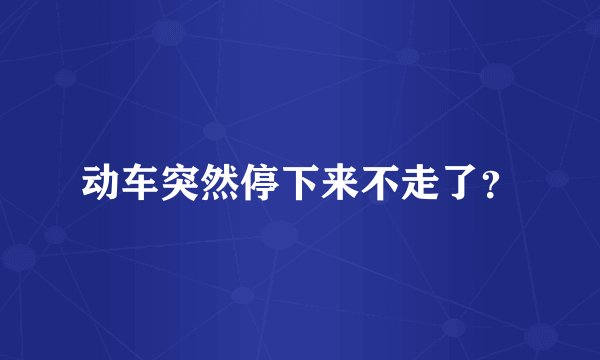 动车突然停下来不走了？