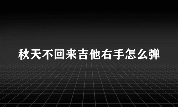 秋天不回来吉他右手怎么弹