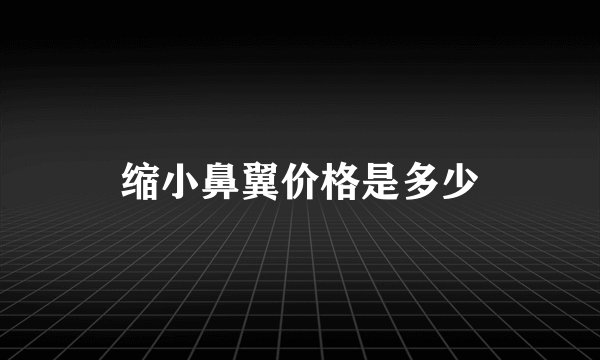缩小鼻翼价格是多少