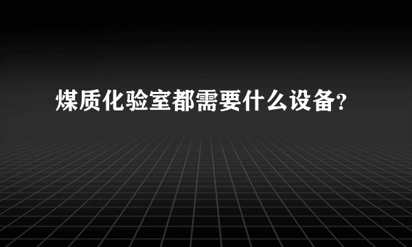 煤质化验室都需要什么设备？