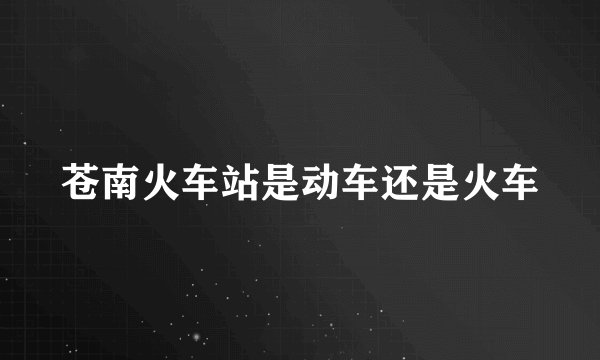 苍南火车站是动车还是火车