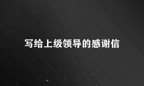 写给上级领导的感谢信