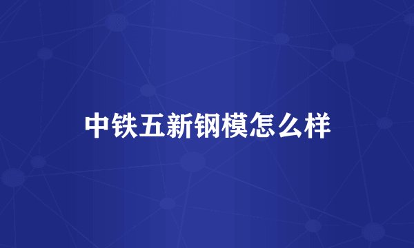 中铁五新钢模怎么样