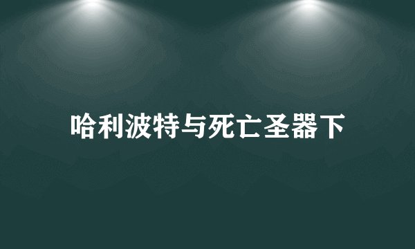 哈利波特与死亡圣器下