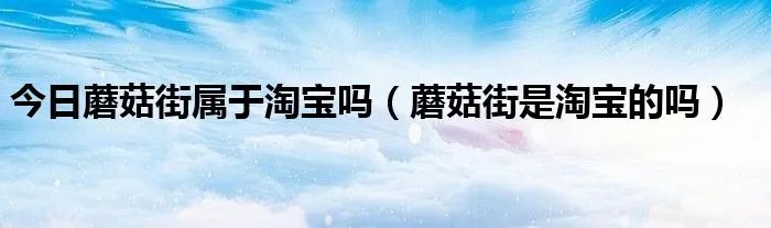 今日蘑菇街属于淘宝吗（蘑菇街是淘宝的吗）