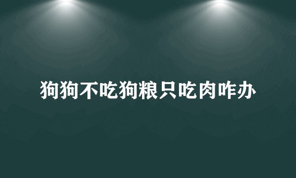 狗狗不吃狗粮只吃肉咋办