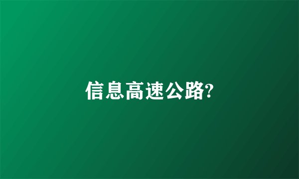 信息高速公路?