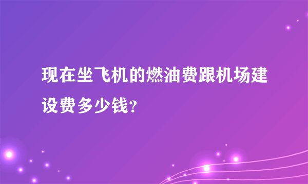 现在坐飞机的燃油费跟机场建设费多少钱？