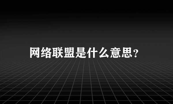网络联盟是什么意思？