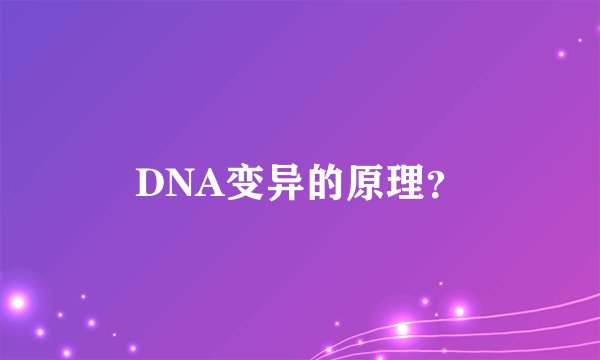 DNA变异的原理？