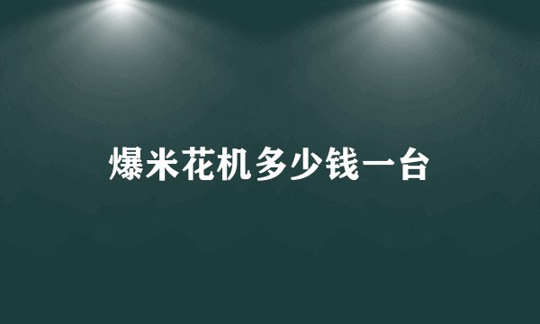 爆米花机多少钱一台