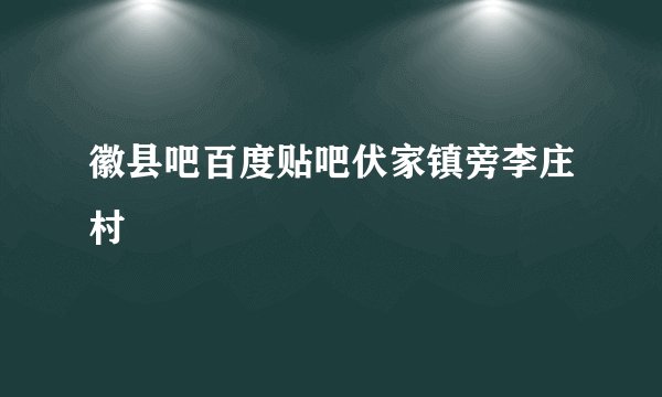 徽县吧百度贴吧伏家镇旁李庄村