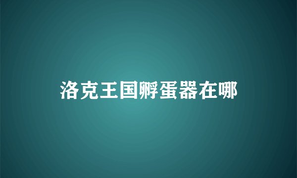 洛克王国孵蛋器在哪