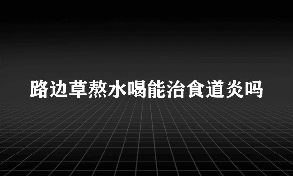 路边草熬水喝能治食道炎吗